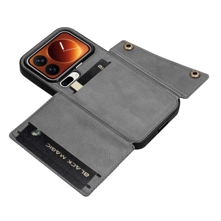For Xiaomi 17 Pro Double Buckle Card Slots Magnetic Phone Case