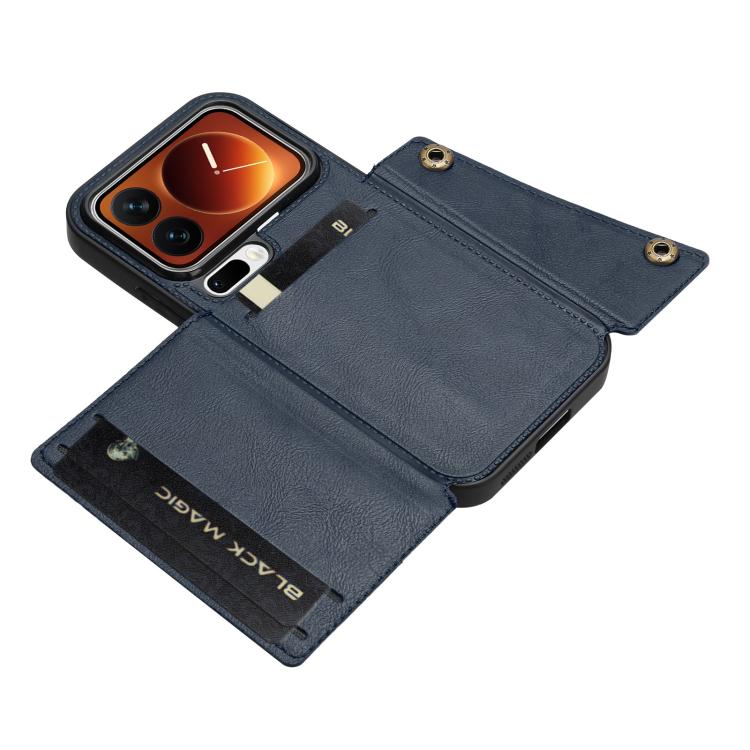 For Xiaomi 17 Pro Double Buckle Card Slots Magnetic Phone Case
