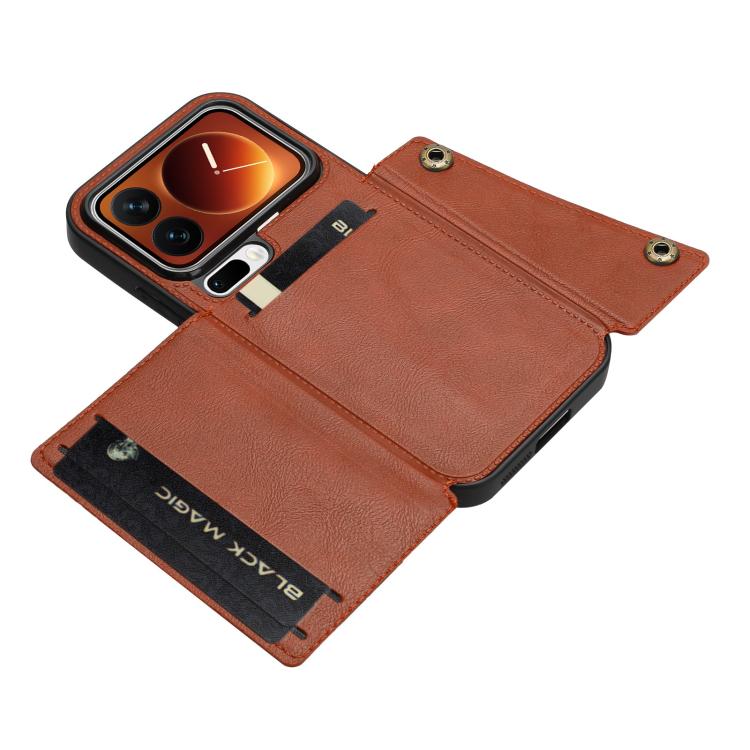 For Xiaomi 17 Pro Double Buckle Card Slots Magnetic Phone Case