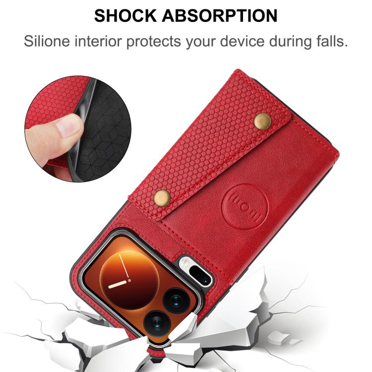 For Xiaomi 17 Pro Double Buckle Card Slots Magnetic Phone Case