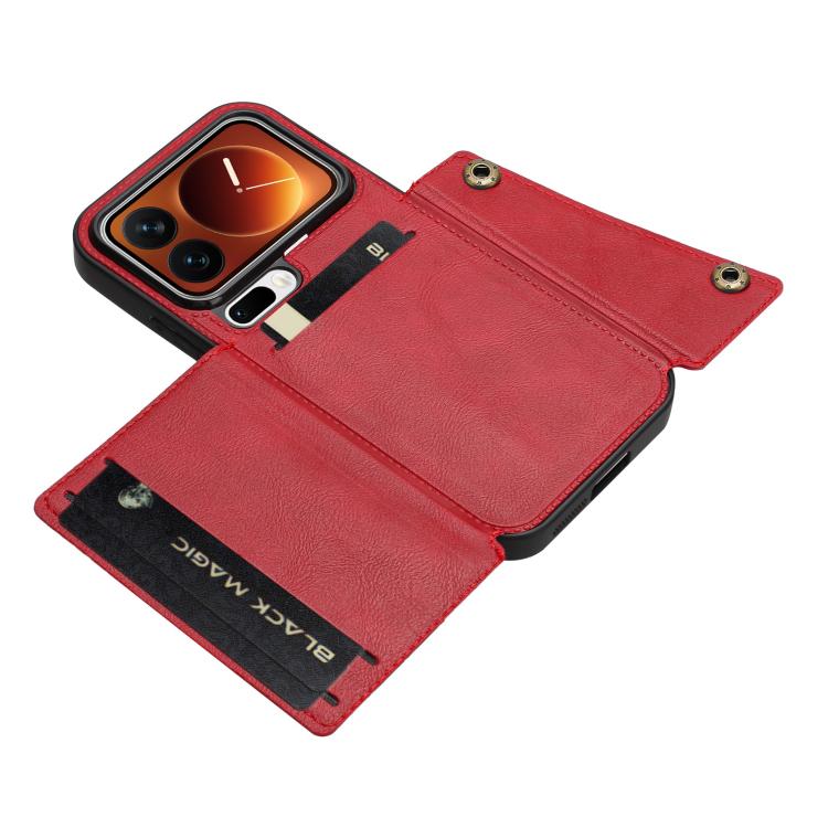 For Xiaomi 17 Pro Double Buckle Card Slots Magnetic Phone Case