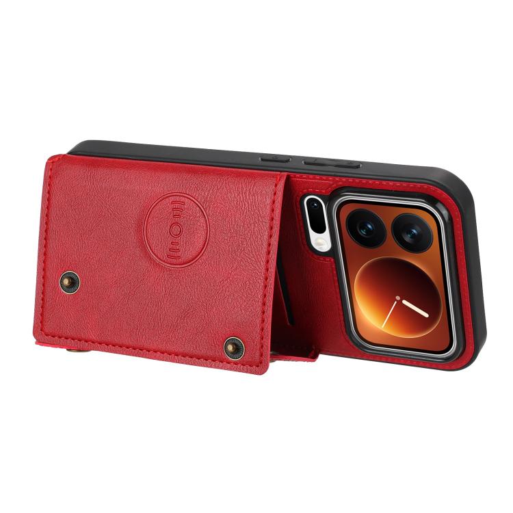 For Xiaomi 17 Pro Double Buckle Card Slots Magnetic Phone Case