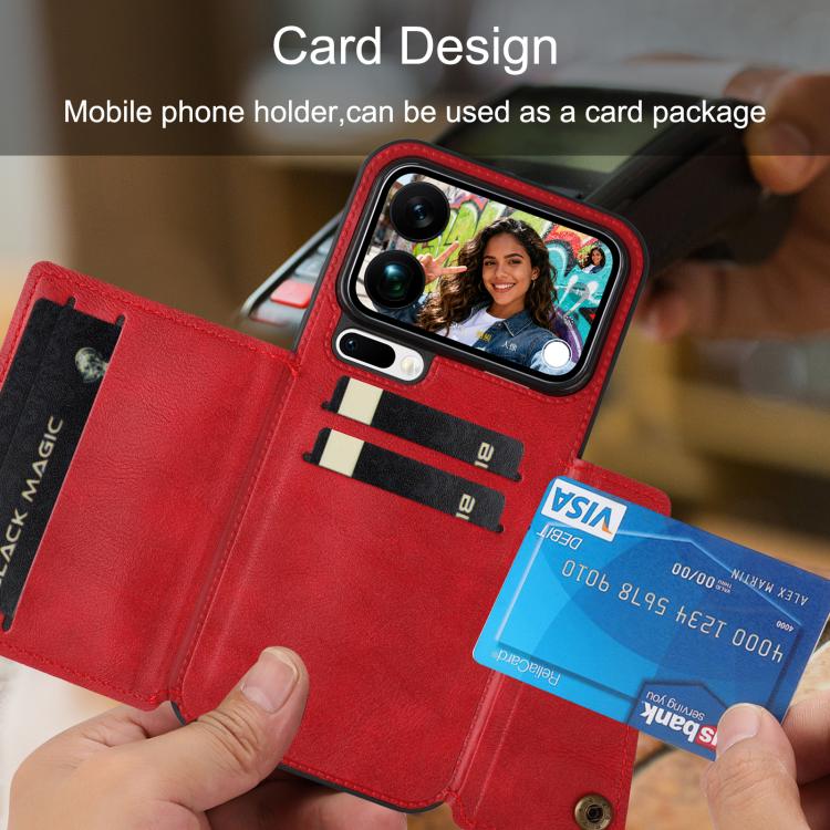 For Xiaomi 17 Pro Max Double Buckle Card Slots Magnetic Phone Case
