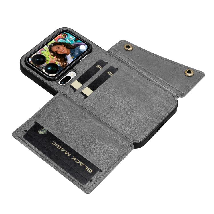 For Xiaomi 17 Pro Max Double Buckle Card Slots Magnetic Phone Case