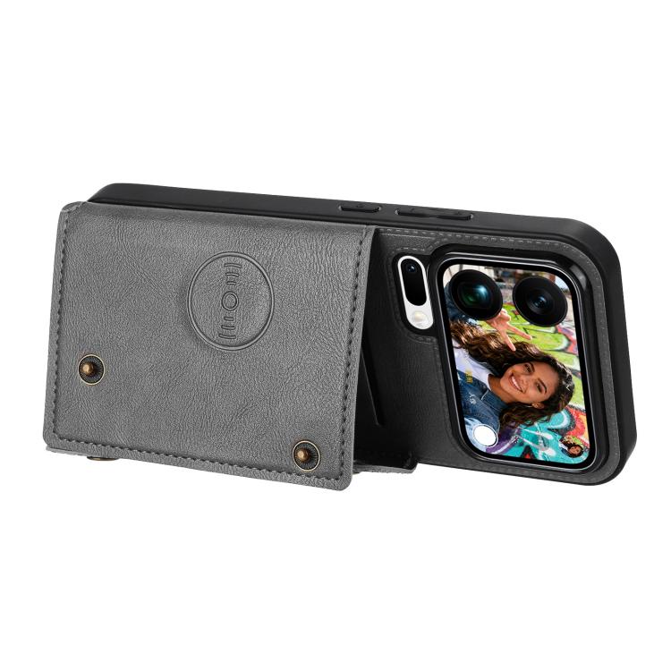 For Xiaomi 17 Pro Max Double Buckle Card Slots Magnetic Phone Case