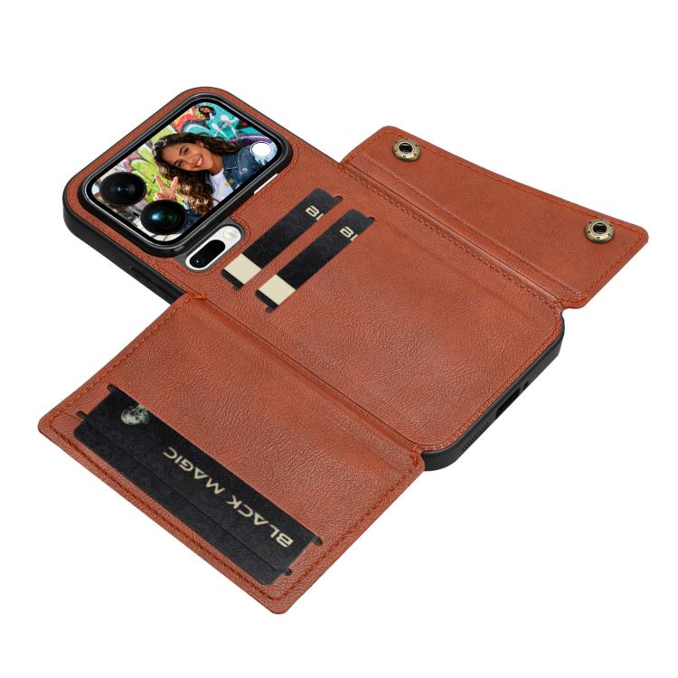For Xiaomi 17 Pro Max Double Buckle Card Slots Magnetic Phone Case