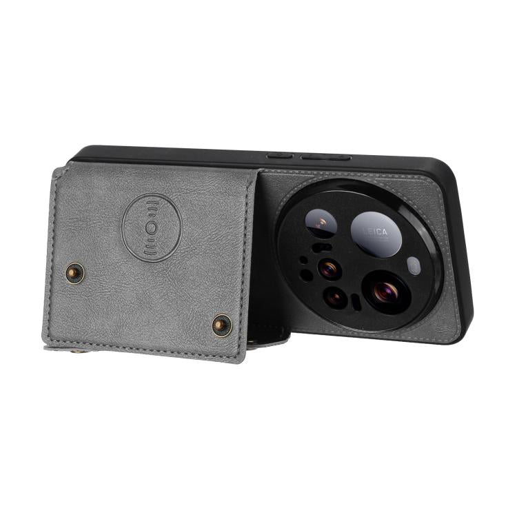 For Xiaomi 15 Ultra Double Buckle Card Slots Magnetic Phone Case