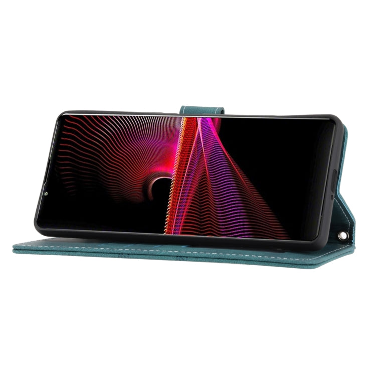 For Sony Xperia 1 VI Embossed Stripes Skin Feel Leather Phone Case