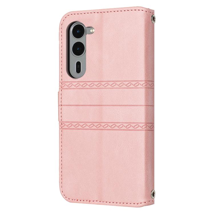 For Fujitsu Arrows Alpha F-51F Embossed Stripes Skin Feel Leather Phone Case