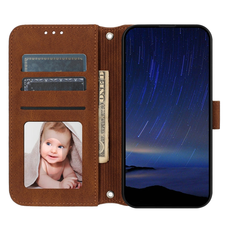 For Honor 200 Pro Embossed Stripes Skin Feel Leather Phone Case