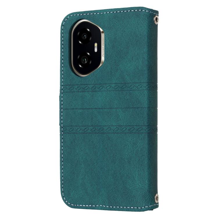 For Honor 300 Embossed Stripes Skin Feel Leather Phone Case