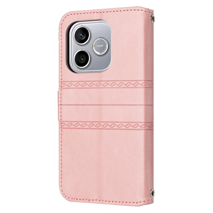 For Honor 600 Global Embossed Stripes Skin Feel Leather Phone Case