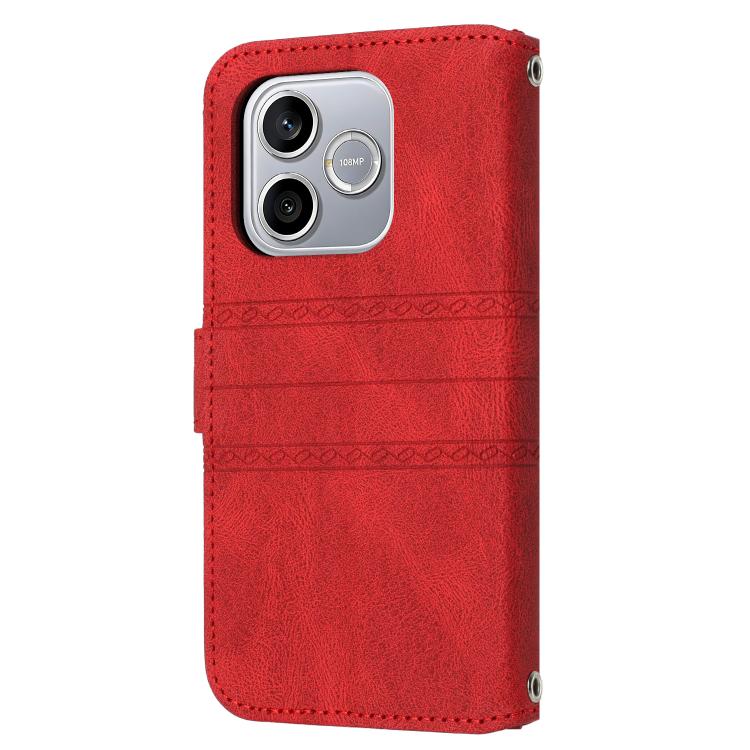 For Honor 600 Global Embossed Stripes Skin Feel Leather Phone Case