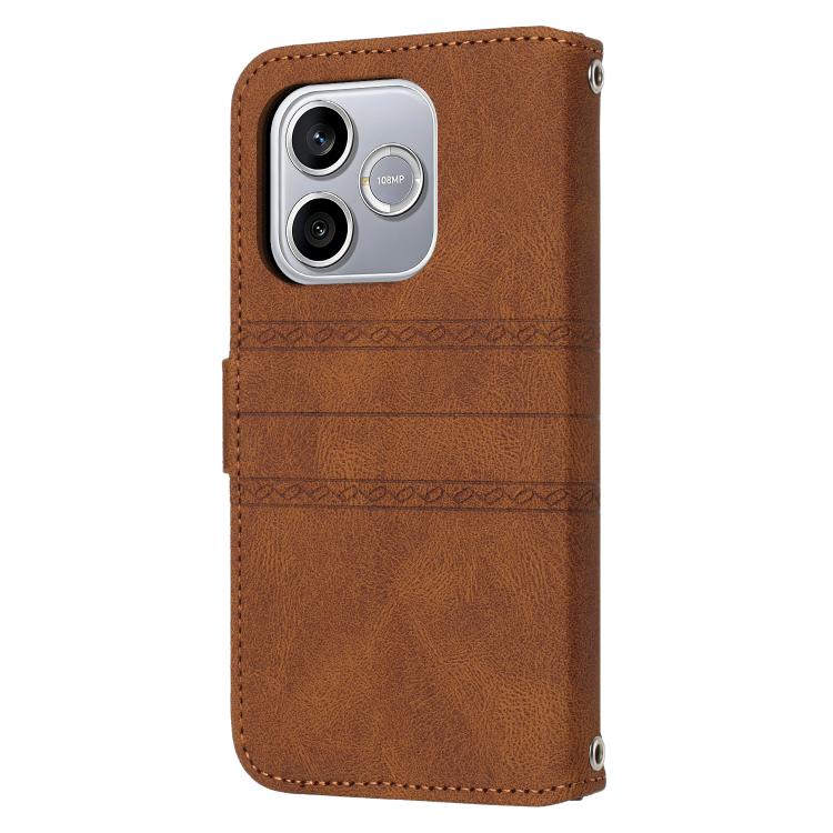 For Honor 600 Global Embossed Stripes Skin Feel Leather Phone Case