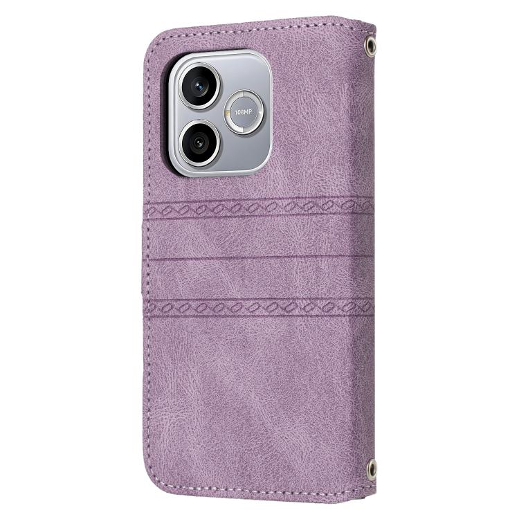 For Honor 600 Global Embossed Stripes Skin Feel Leather Phone Case