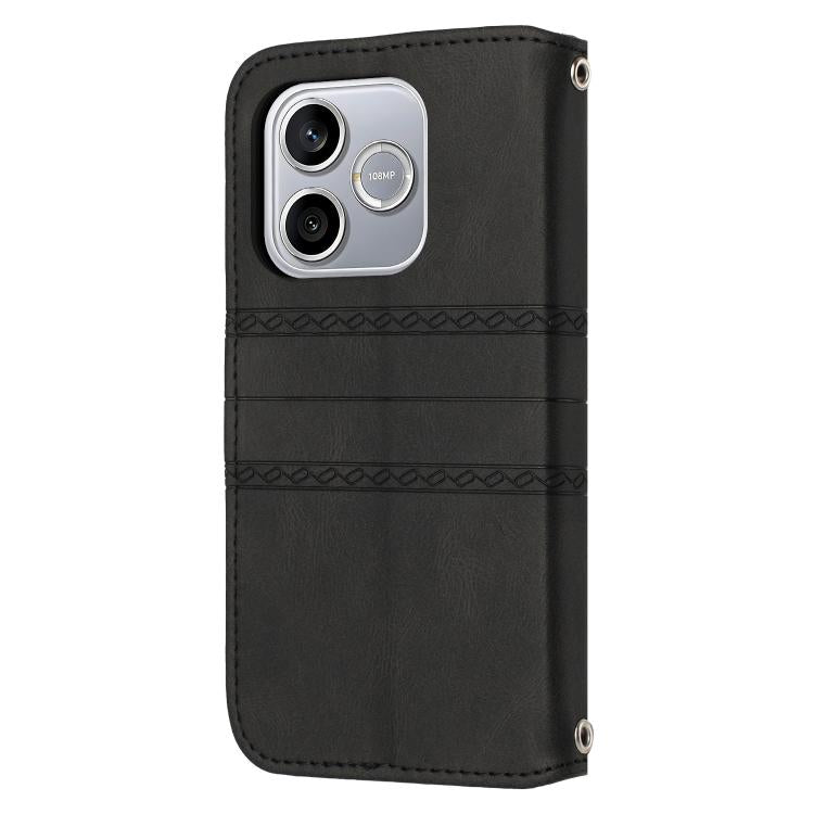 For Honor 600 Global Embossed Stripes Skin Feel Leather Phone Case