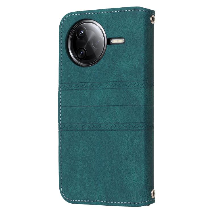 For Redmi K80 5G / K80 Pro 5G Embossed Stripes Skin Feel Leather Phone Case