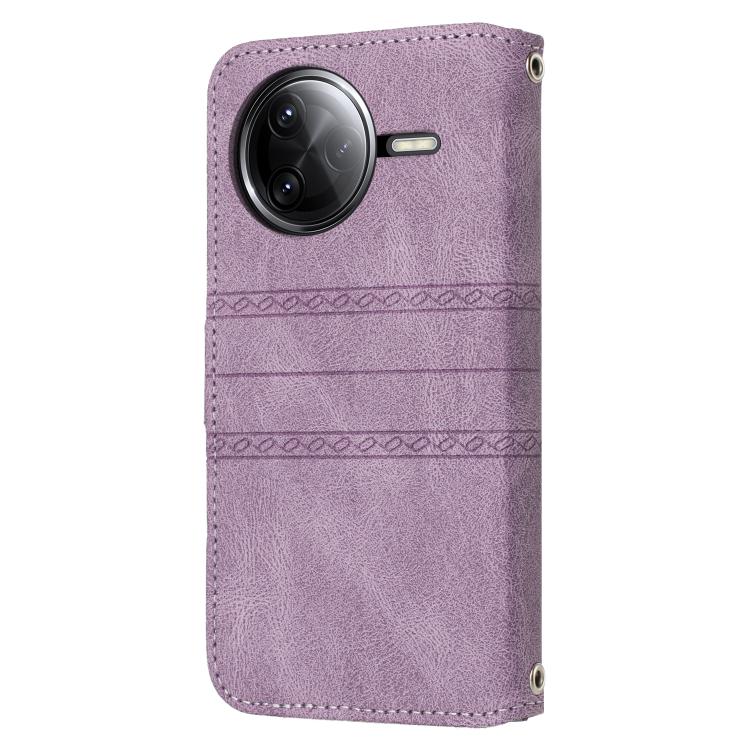 For Redmi K80 5G / K80 Pro 5G Embossed Stripes Skin Feel Leather Phone Case