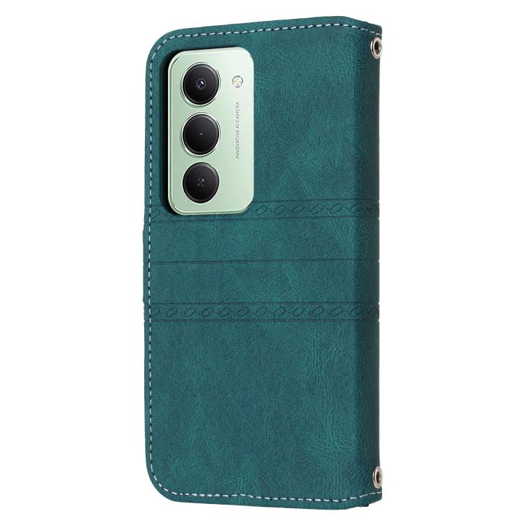 For Redmi 15 5G Global / 15 4G SEA Embossed Stripes Skin Feel Leather Phone Case