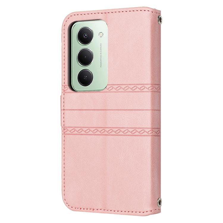 For Redmi 15 5G / 4G EU 171mm Embossed Stripes Skin Feel Leather Phone Case