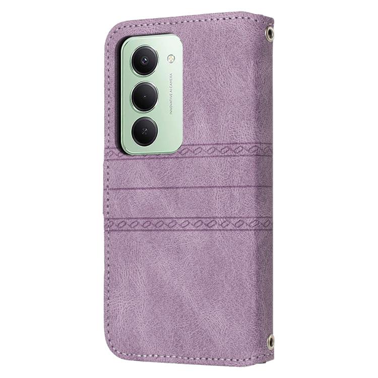 For Redmi 15 5G / 4G EU 171mm Embossed Stripes Skin Feel Leather Phone Case
