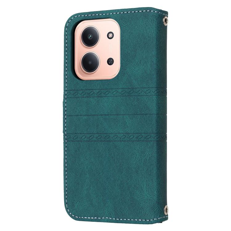 For Redmi 15C 5G / 4G EU 173mm Embossed Stripes Skin Feel Leather Phone Case