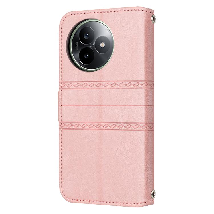 For Redmi K80 Ultra Embossed Stripes Skin Feel Leather Phone Case