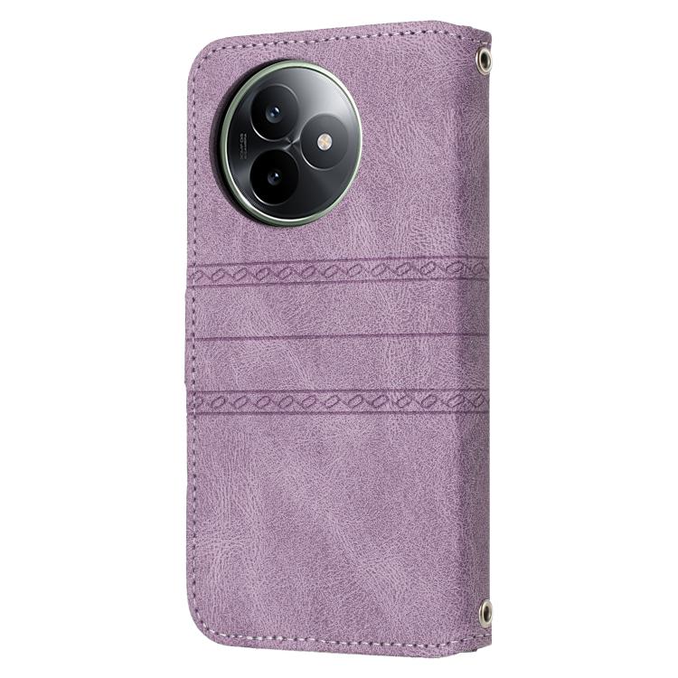 For Redmi K80 Ultra Embossed Stripes Skin Feel Leather Phone Case