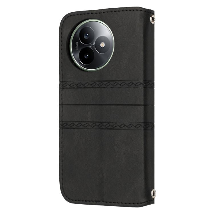 For Redmi K80 Ultra Embossed Stripes Skin Feel Leather Phone Case