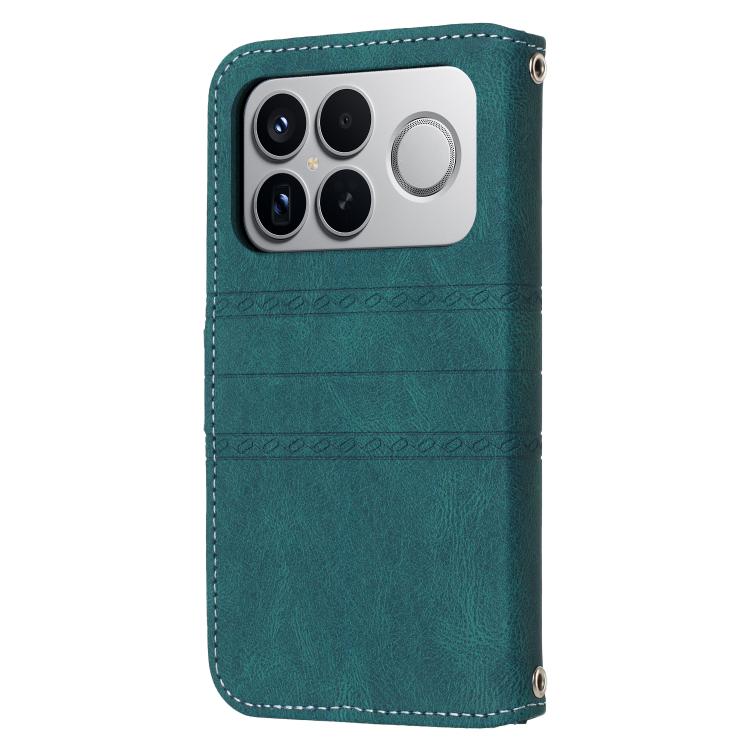 For Redmi K90 Pro Max / Poco F8 Ultra Embossed Stripes Skin Feel Leather Phone Case