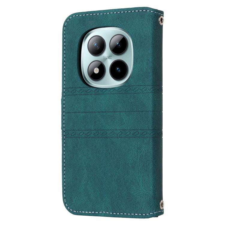 For Redmi Note 15 Pro 4G Global 163.2mm Embossed Stripes Skin Feel Leather Phone Case