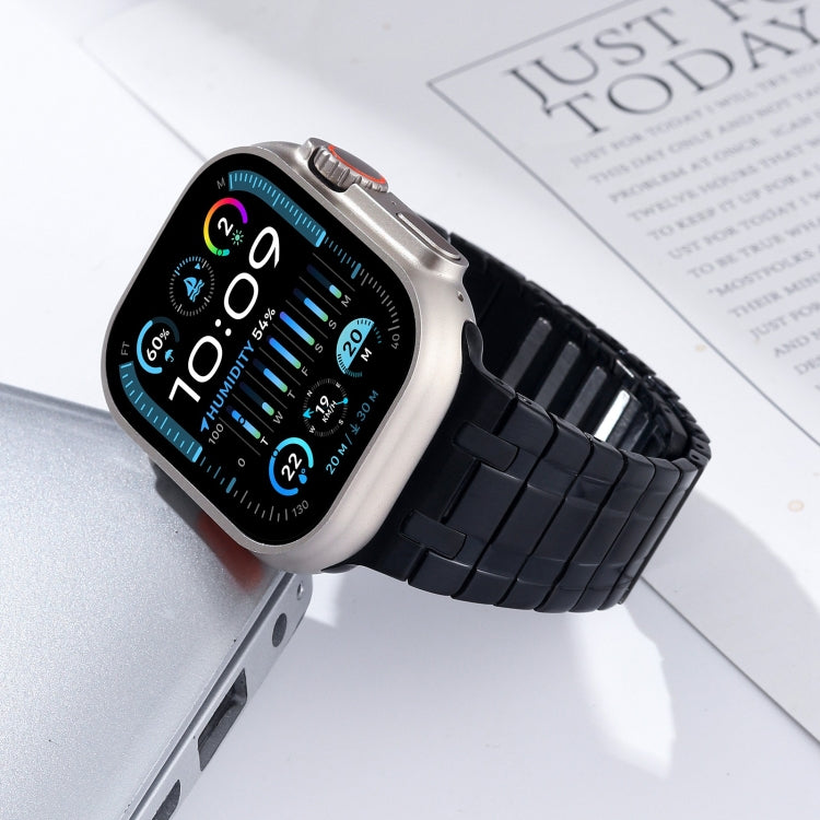 For Apple Watch Series 9 45mm Magnetic Stainless Steel Watch Band