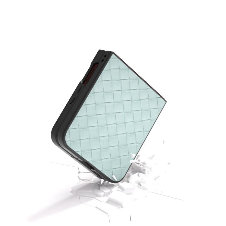 For Motorola Razr 60 Ultra Black Frame Woven Texture PU Phone Case