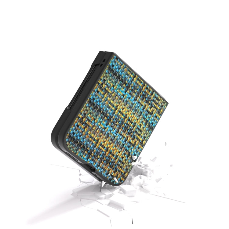 For Motorola Razr 50 Ultra Black Frame Color Lattice Texture PU Phone Case