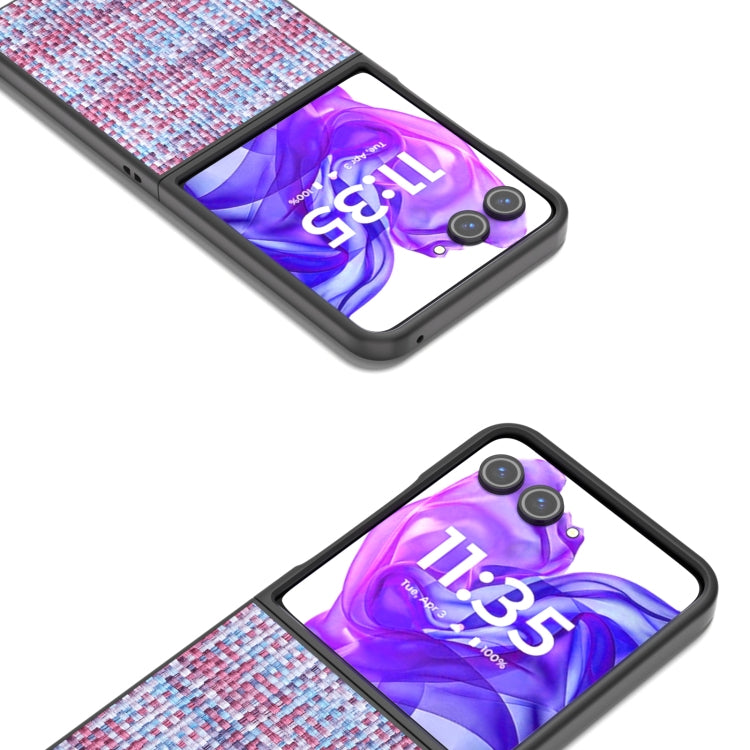 For Motorola Razr 50 Ultra Black Frame Color Lattice Texture PU Phone Case