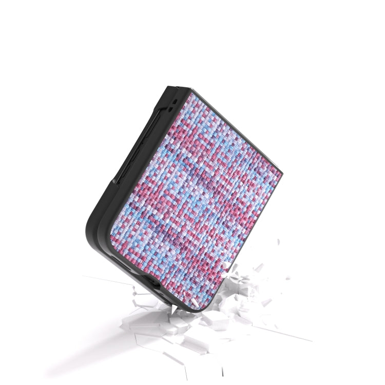 For Motorola Razr 50 Ultra Black Frame Color Lattice Texture PU Phone Case