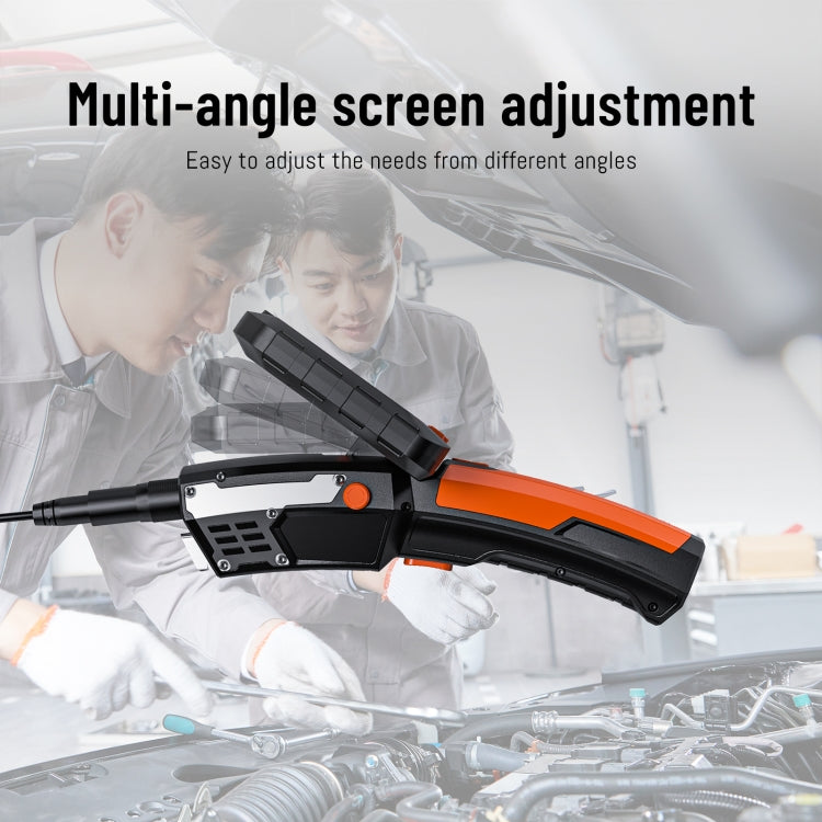 T27 5 inch IPS Color Screen 5.5mm Single Camera Handheld Hard Cable HD Industrial Endoscope, Length:2m - Orange Black