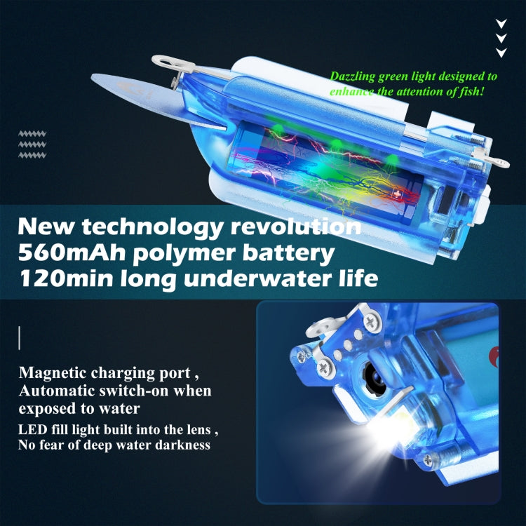 Lure 1080P Wireless Underwater Fishing Video Camera with Loop Recording / APP Remote Control - Blue