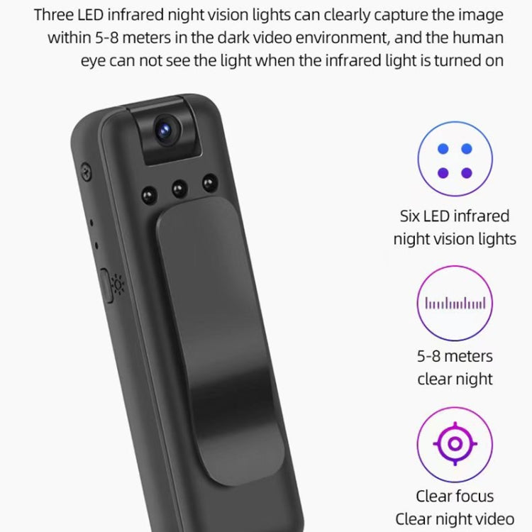 A14 HD Infrared Night Vision WiFi Motion Recorder - Black