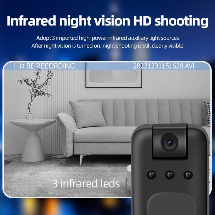 A14 HD Infrared Night Vision WiFi Motion Recorder - Black