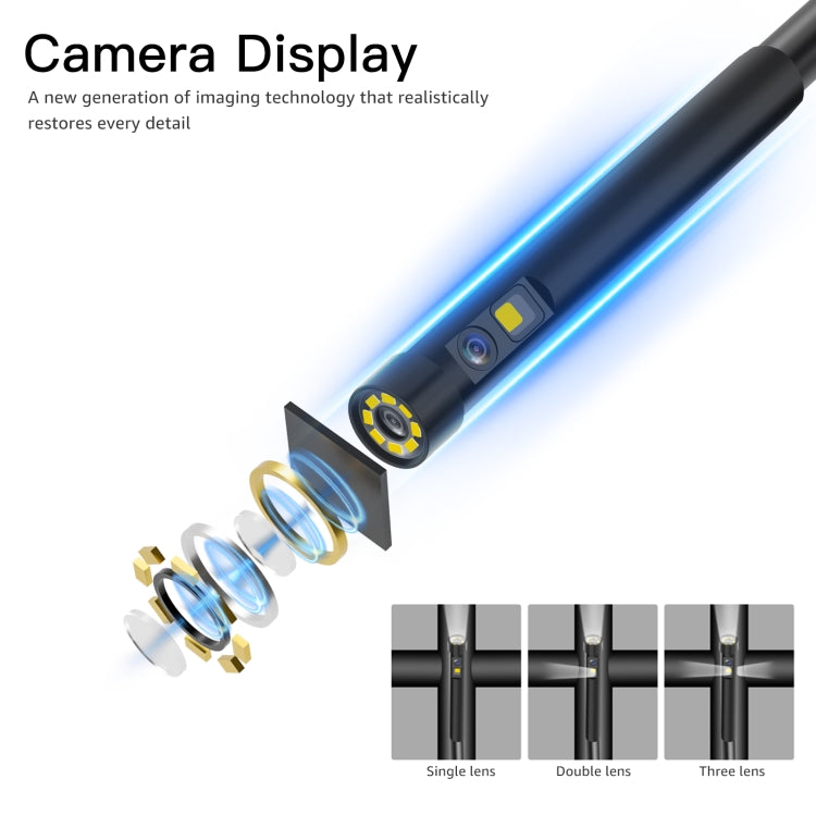 T29 5 inch IPS Screen 3.9mm Single Lens IP67 Waterproof Industrial Endoscope With Bracket, Length:1m