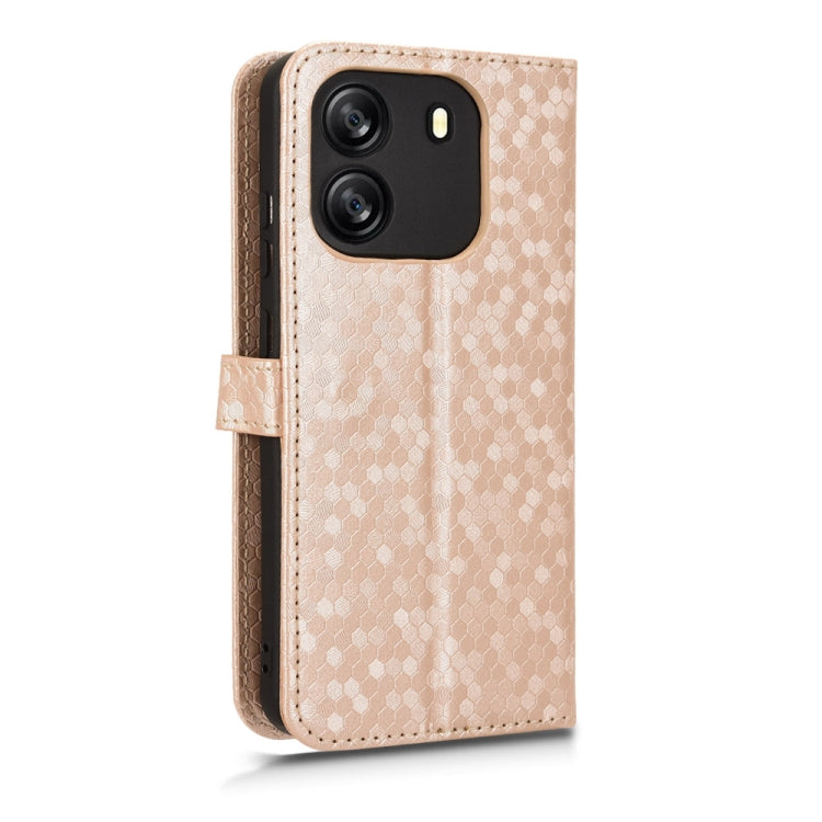 For Blackview Wave 6C Honeycomb Dot Texture Leather Phone Case