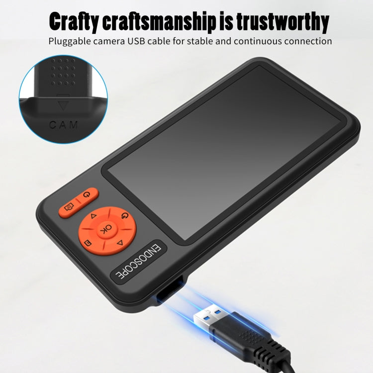 T29 5 inch IPS Screen 7.9mm Triple Lens IP67 Waterproof Industrial Endoscope With Bracket, Length:2m