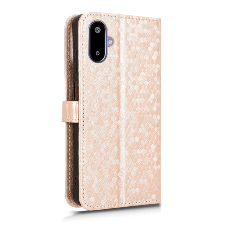 For Samsung Galaxy F06 5G / M06 5G Honeycomb Dot Texture Leather Phone Case