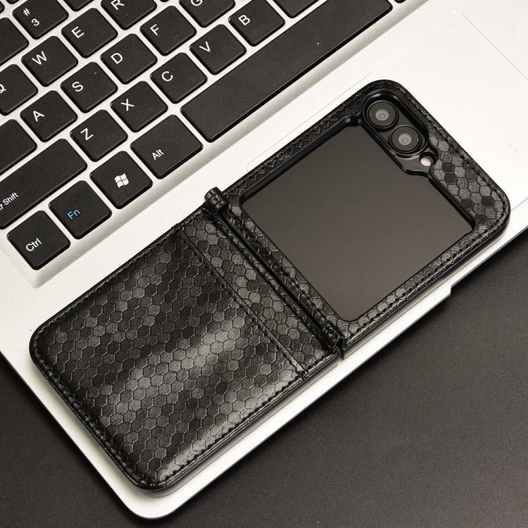 For Samsung Galaxy Z Flip7 FE / Z Flip6 5G Honeycomb Dot Texture Leather Phone Case