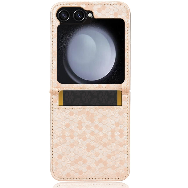 For Samsung Galaxy Z Flip7 FE / Z Flip6 5G Honeycomb Dot Texture Leather Phone Case