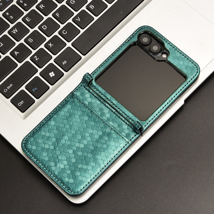 For Samsung Galaxy Z Flip7 FE / Z Flip6 5G Honeycomb Dot Texture Leather Phone Case