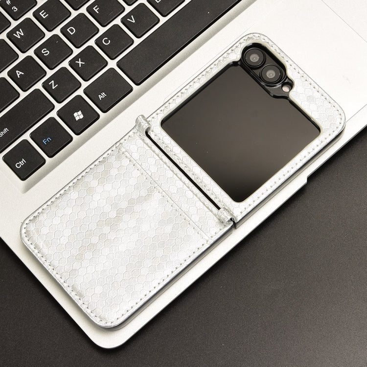 For Samsung Galaxy Z Flip7 FE / Z Flip6 5G Honeycomb Dot Texture Leather Phone Case