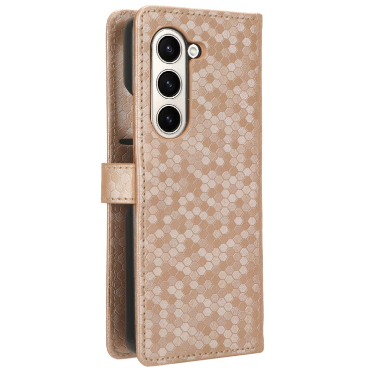 For Samsung Galaxy Z Fold6 5G Honeycomb Dot Texture Leather Phone Case