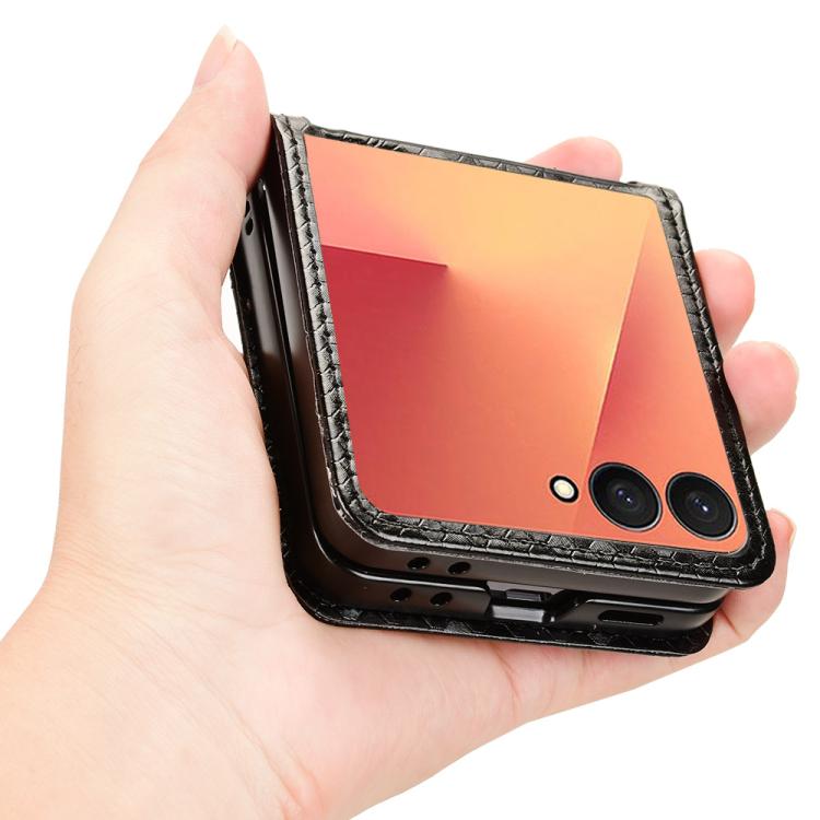 For Samsung Galaxy Z Flip7 5G Honeycomb Dot Texture Leather Phone Case